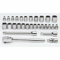 Williams Socket/Tool Set, 29 Pieces, 12-Point, 3/8 Inch Dr JHWWSMB-29F